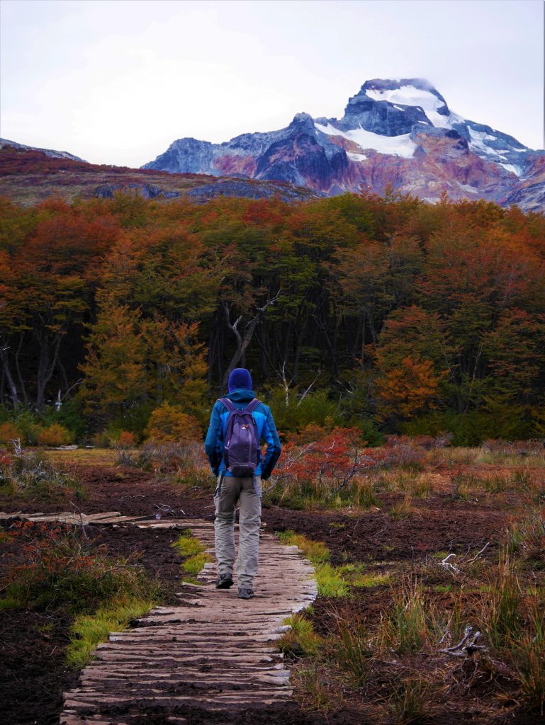 Un grand lutin vers la montagne