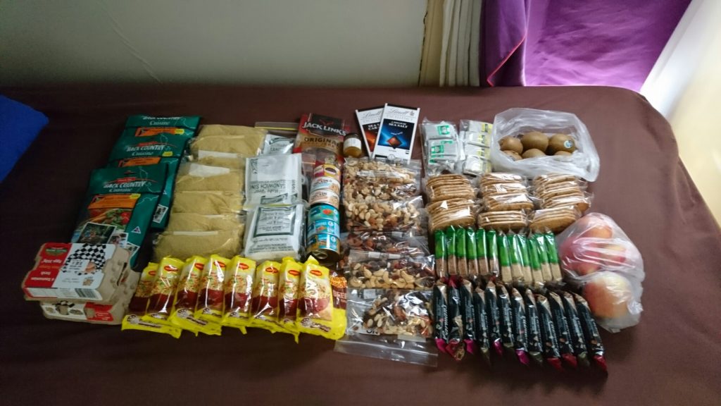 Une semaine de nourriture pour l'Overland Track