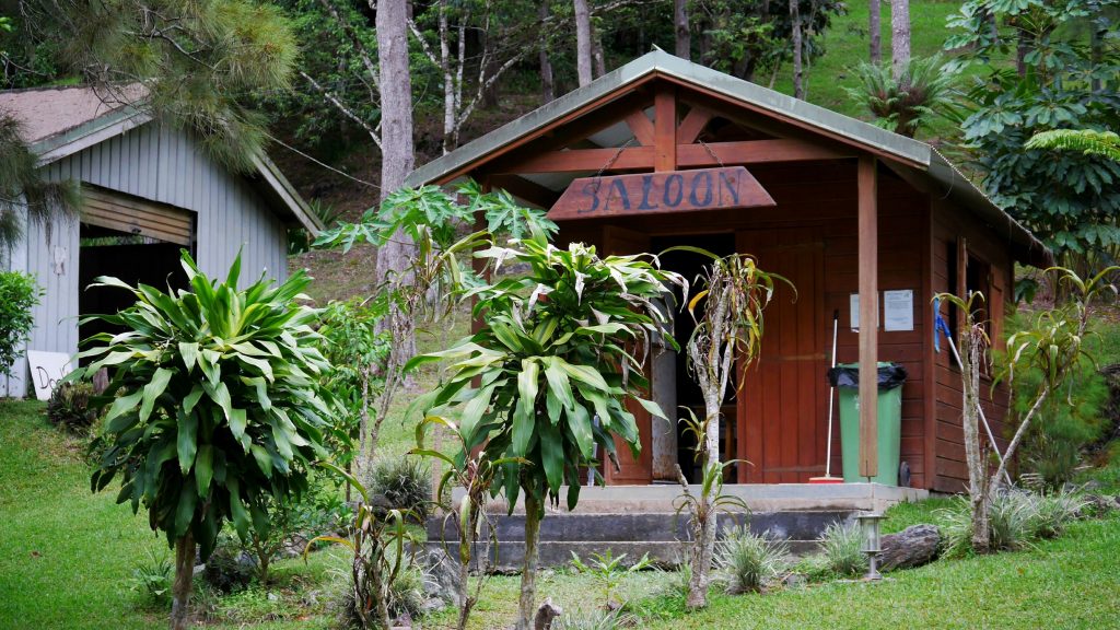 Le saloon du camping, notre abri / cuisine / salle à manger pour un soir