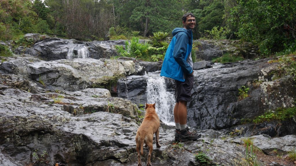 Le chien du camping nous sert de guide