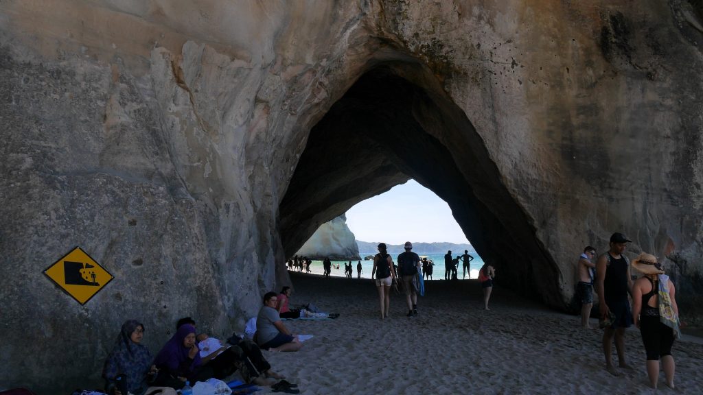Cathedral Cove et la foule