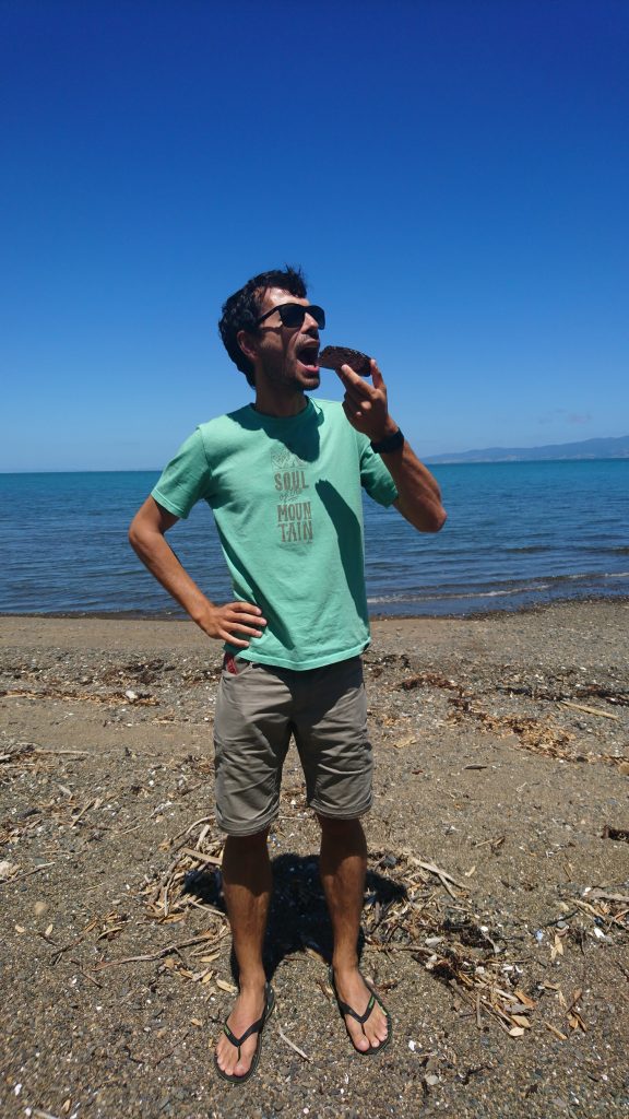 Gâteau d'anniversaire sur la plage