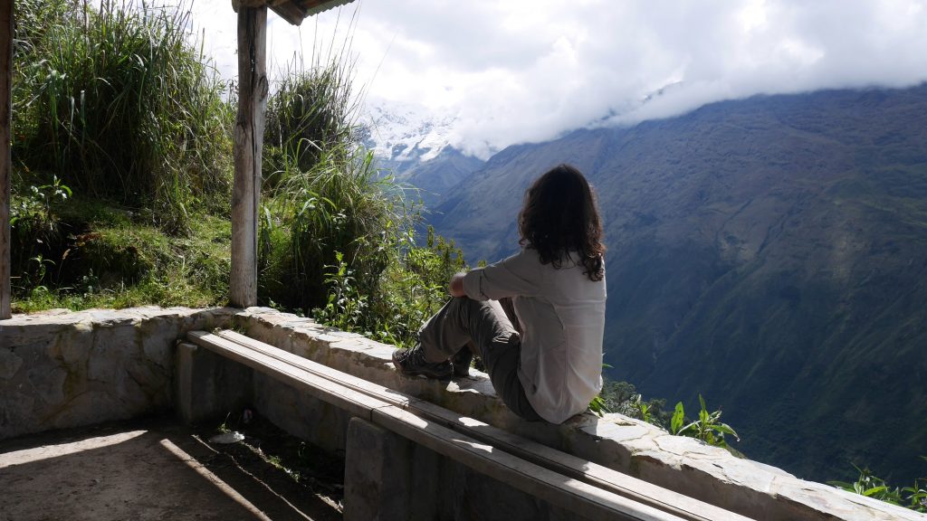 Regard vers la montagne enneigée