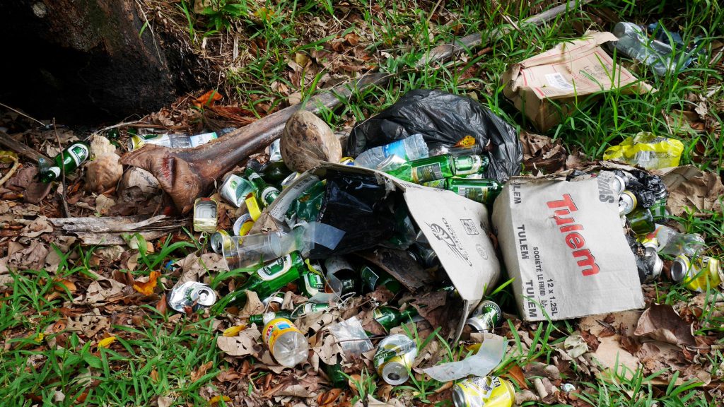 Des déchets sur la route, rencontrés trop souvent